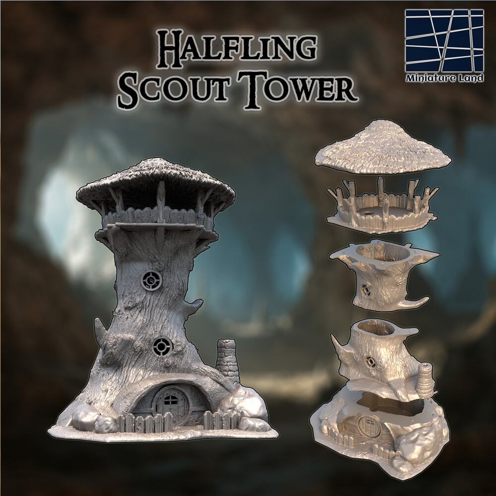 Halfling Scout Tower DND Fantasy Tabletop Terrain